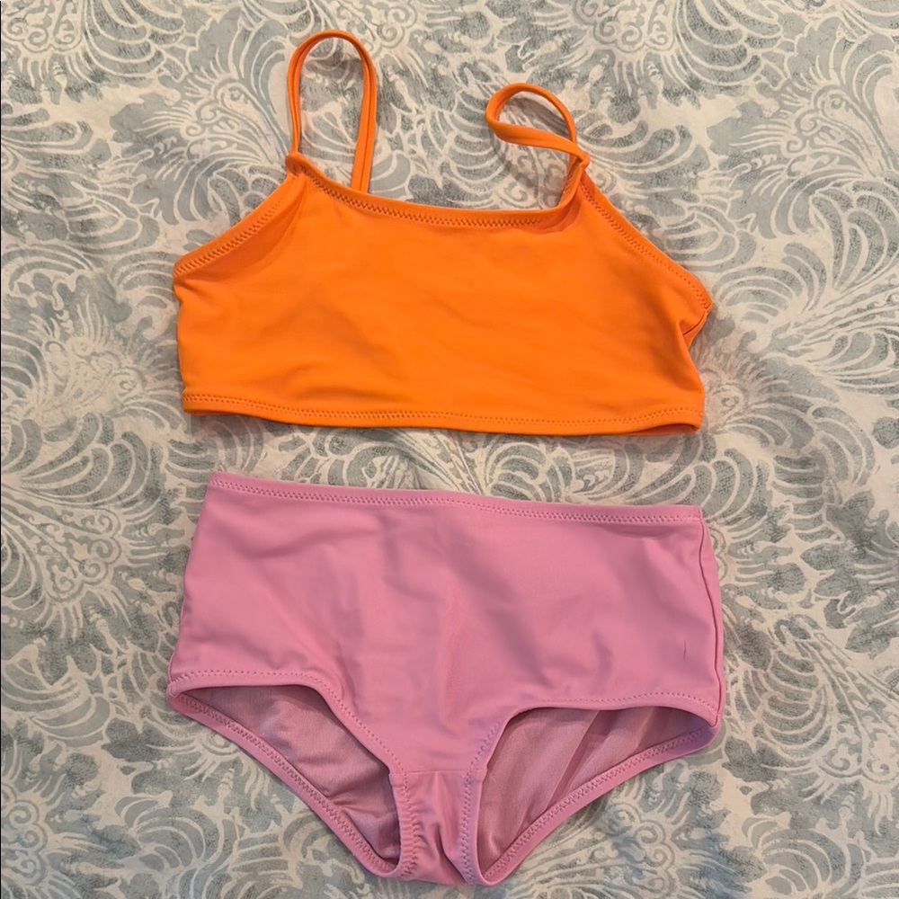 Girls Gap kids Orange and Pink Bikini Set size S (6-7)